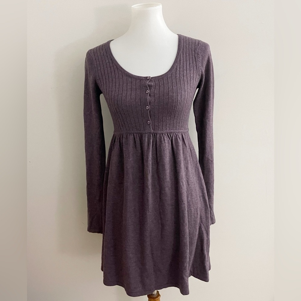 Anthropologie Twiggy brand purple wool blend dress casual boho bohemian bohochic